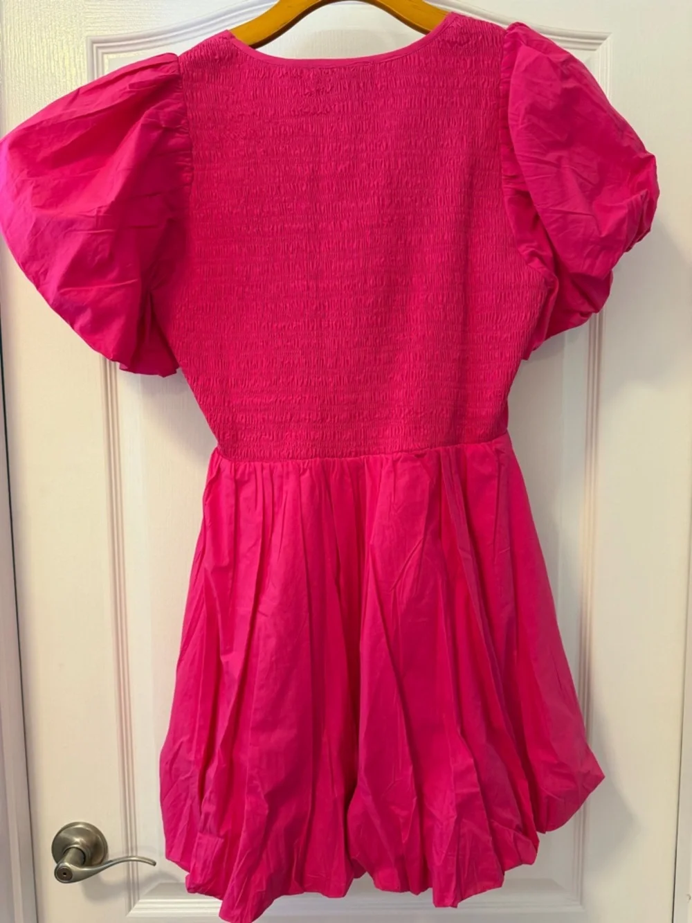 Cleobella Hot Pink Puff Sleeve Mini Dress in Small - Picture 4 of 4